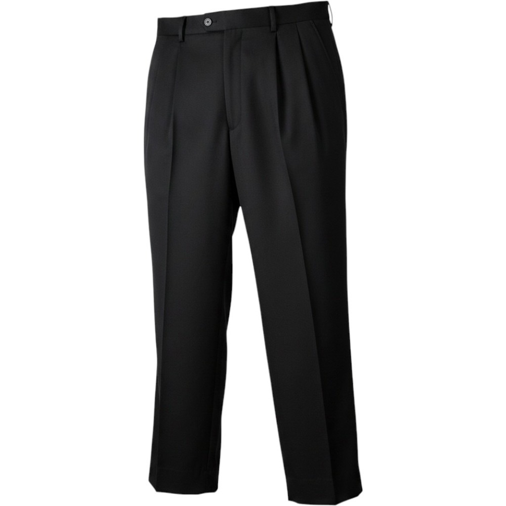 BRAND NEW Chaps Men Black 100% Wool Pleated Suit Separate Dress Pants 36W x 30L